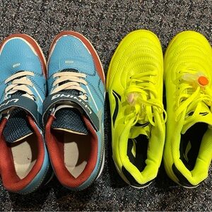 LINING Kids Sneakers - Sky Blue and Neon Yellow size 3